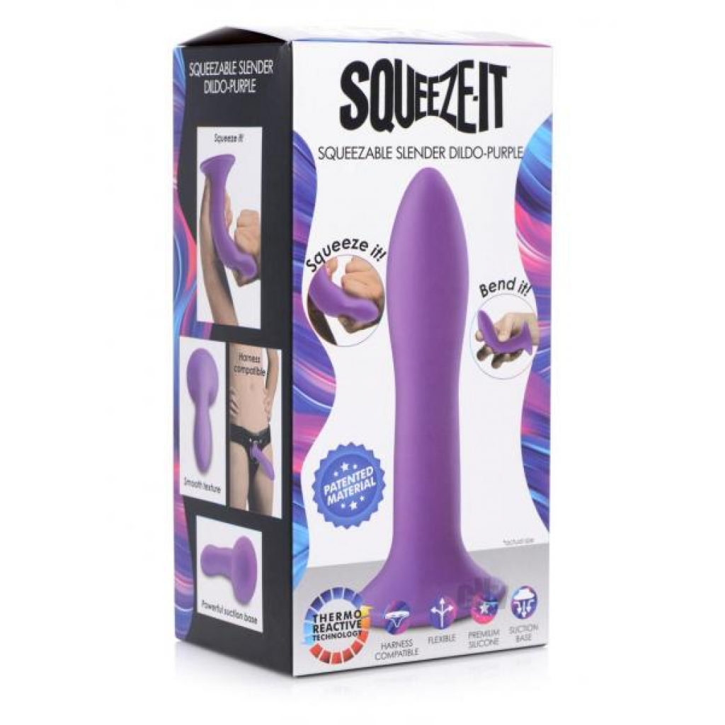 Squeezable Slender Dildo - Versatile Pleasure in Purple