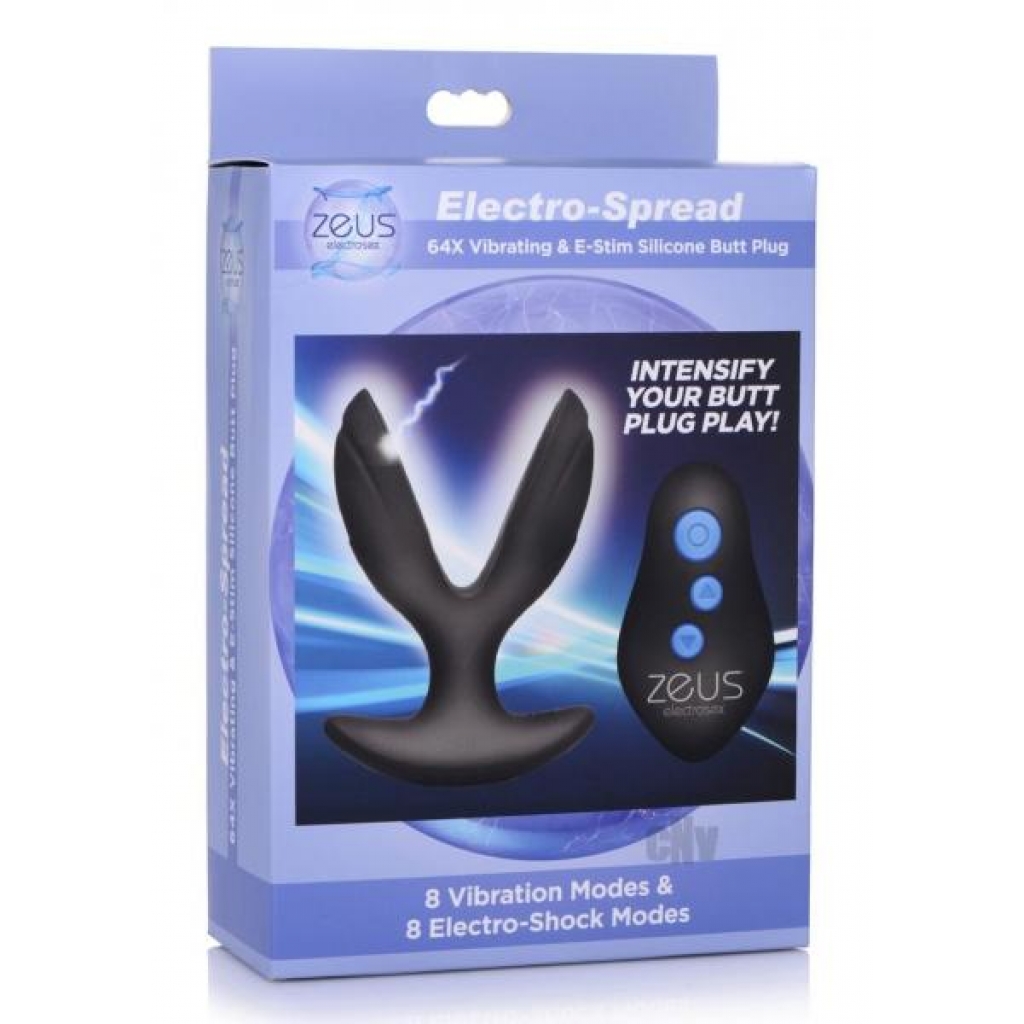 Zeus Electro Spread 64x Butt Plug Black - Xr Llc