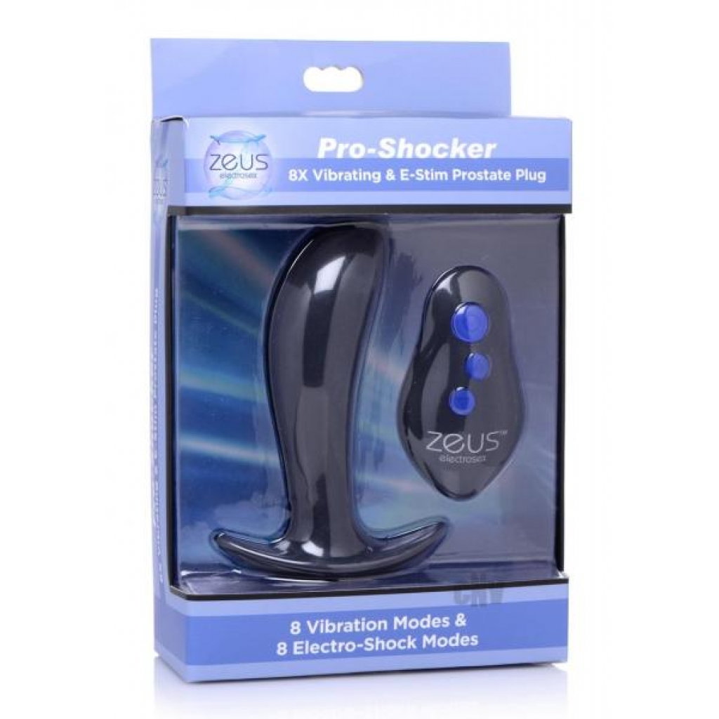 Zeus Pro Shock 8x Prostate Plug Black - Xr Llc