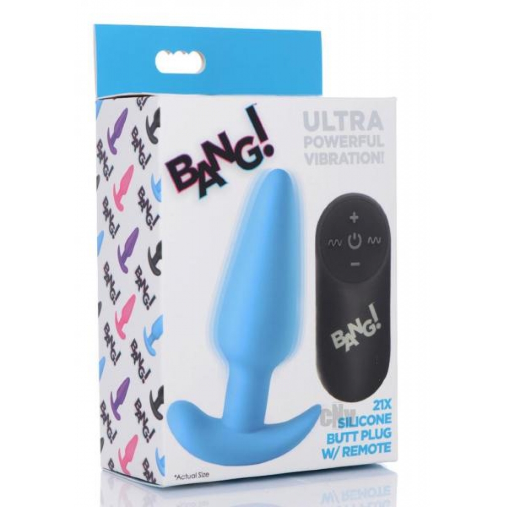 Bang 21x Vibe Butt Plug W/remote Blue - Xr Llc