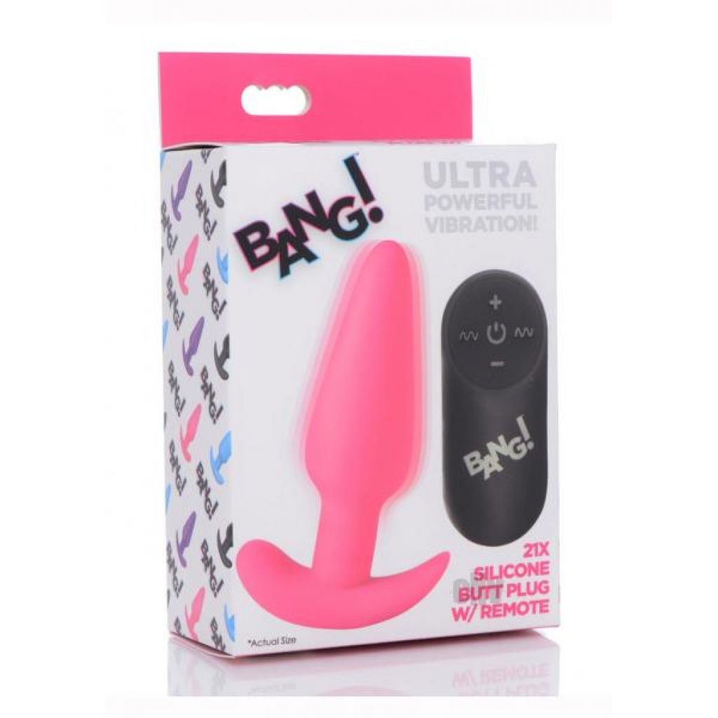 Bang 21x Vibe Butt Plug W/remote Pink - Xr Llc