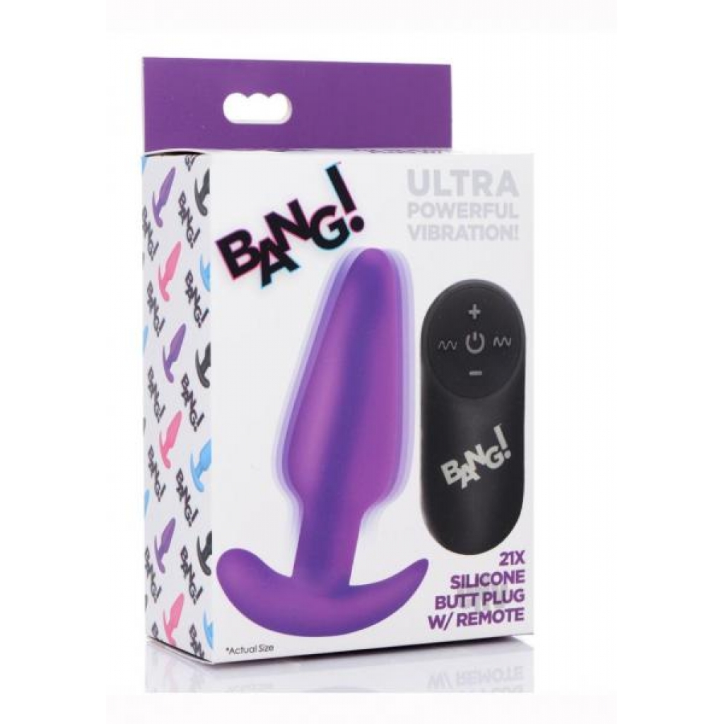 Bang 21x Vibe Butt Plug W/remote Purple - Xr Llc