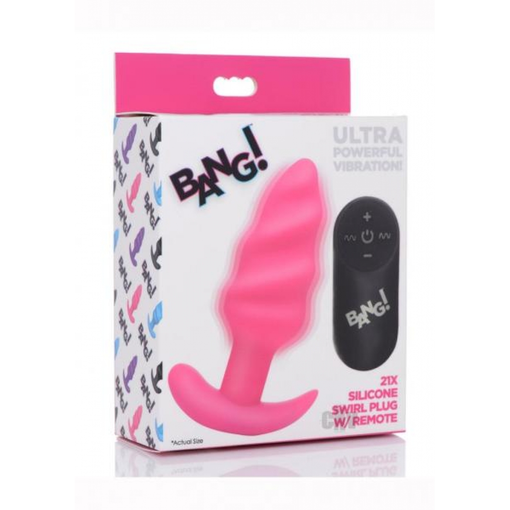 Bang 21x Vibe Swirl Plug W/remote Pink - Xr Llc