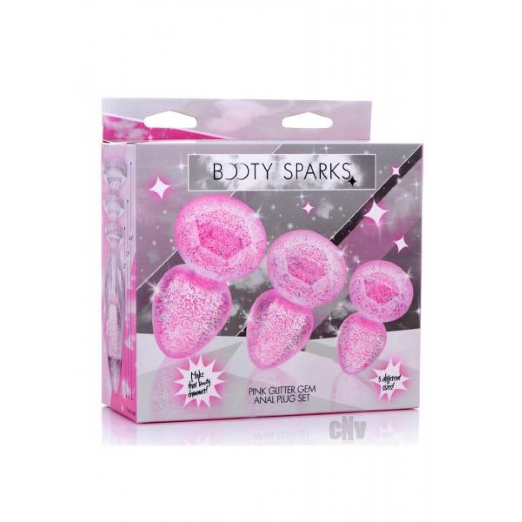 Booty Sparks Glitter Gem Plug Set Pink - Xr Llc