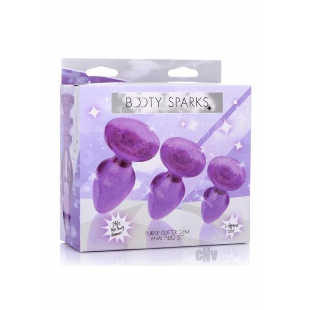 Booty Sparks Glitter Gem Plug Set Purple - Xr Llc