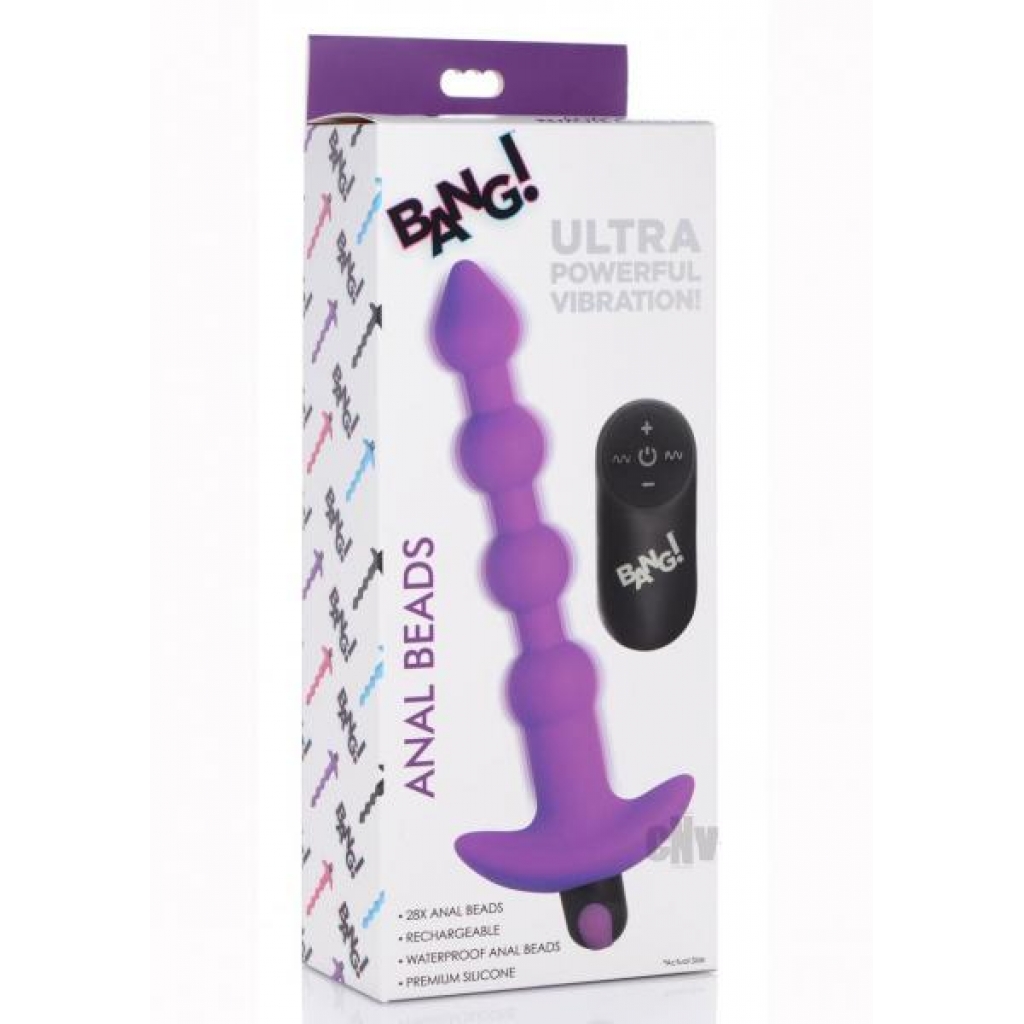 Bang Vibe Anal Beads with Remote - Purple