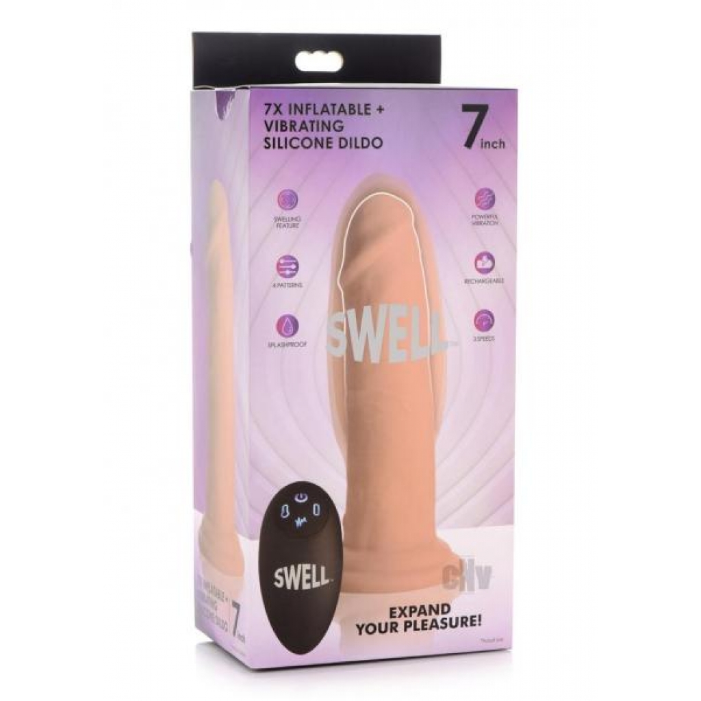 Swell 7x Inflate and Vibe Dildo - Vanilla