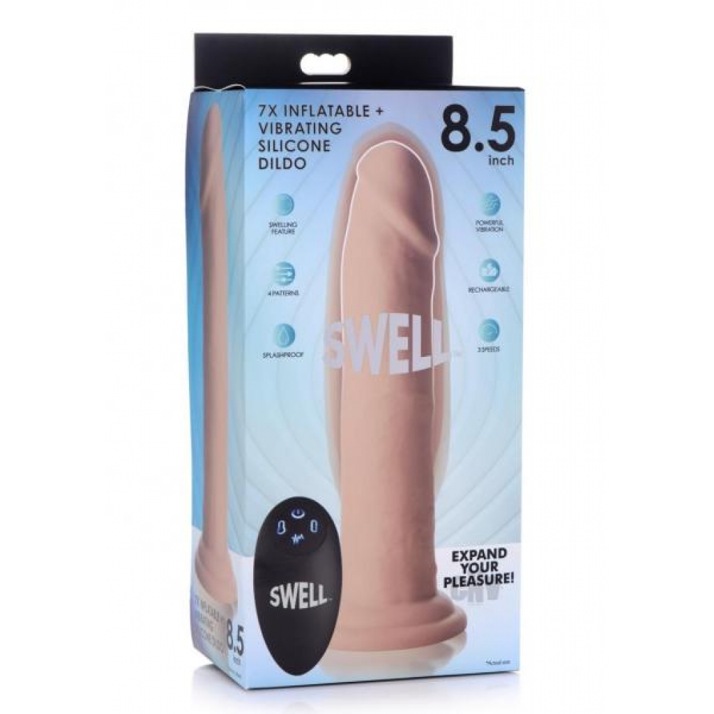 Swell 7x Inflate and Vibe Dildo - 8.5 Vanilla