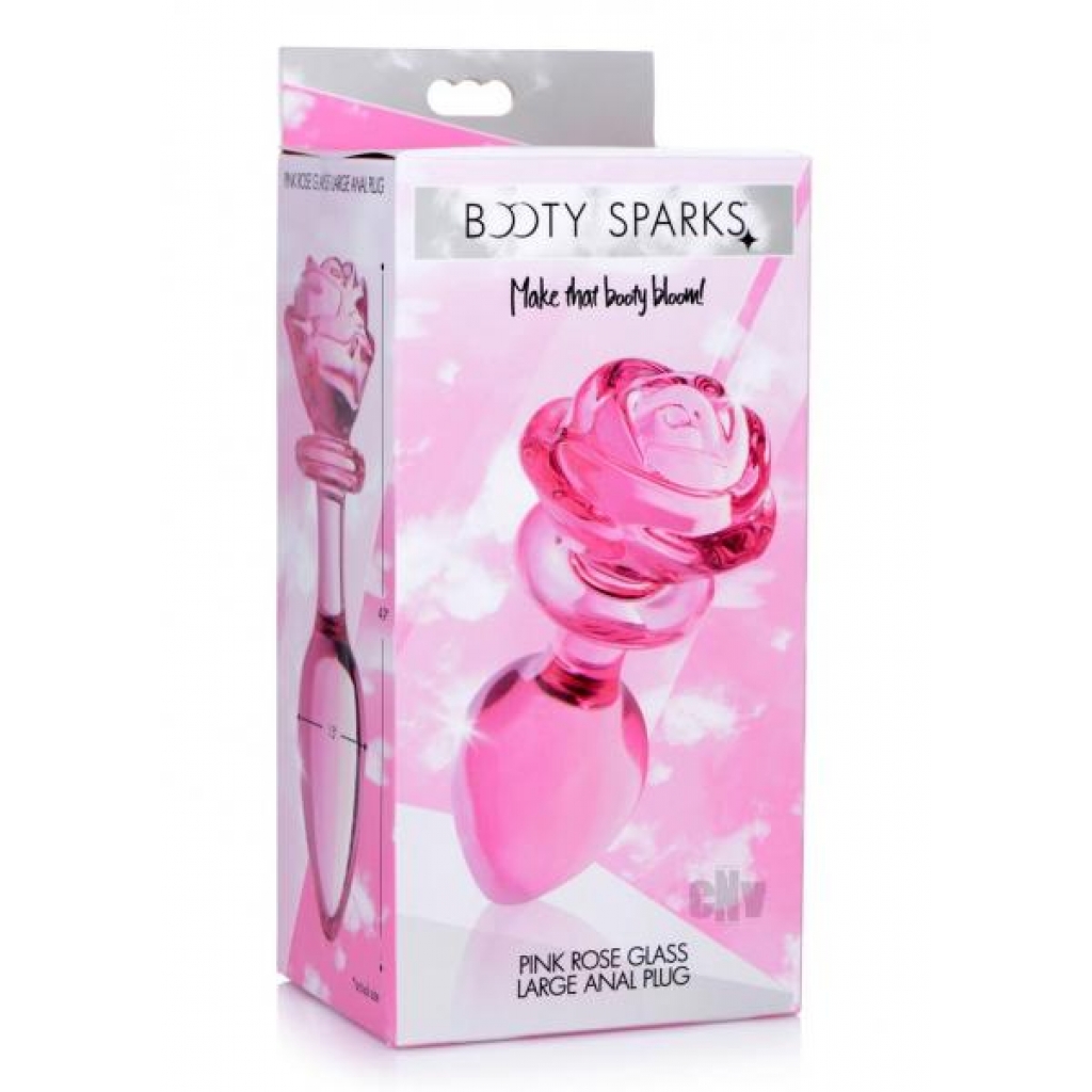 Booty Sparks Pink Rose Glass Plug Lg - Xr Llc