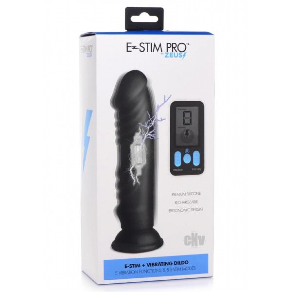 Zeus Vibe And Estim Dildo W/remote Black - Xr Llc