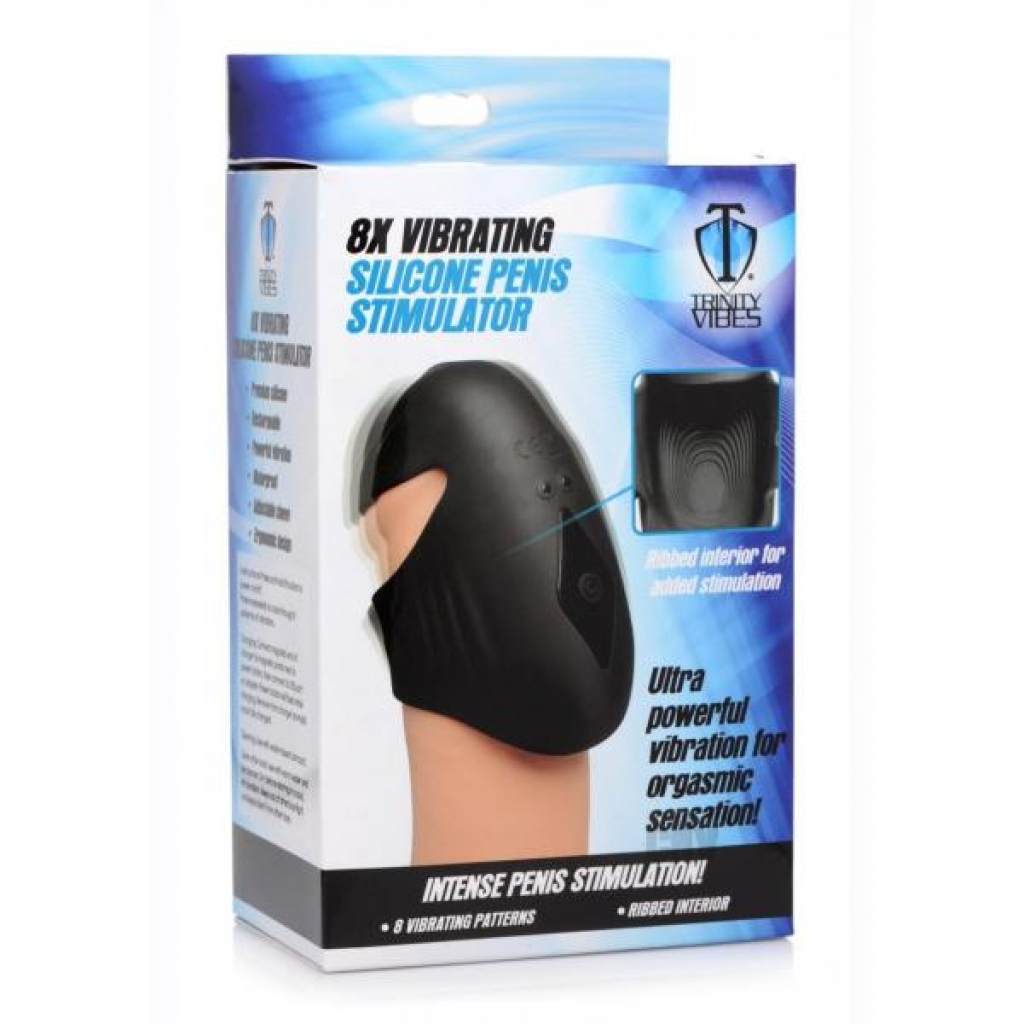 T4m 8x Vibe Silicone Penis Sleeve Black - Xr Llc