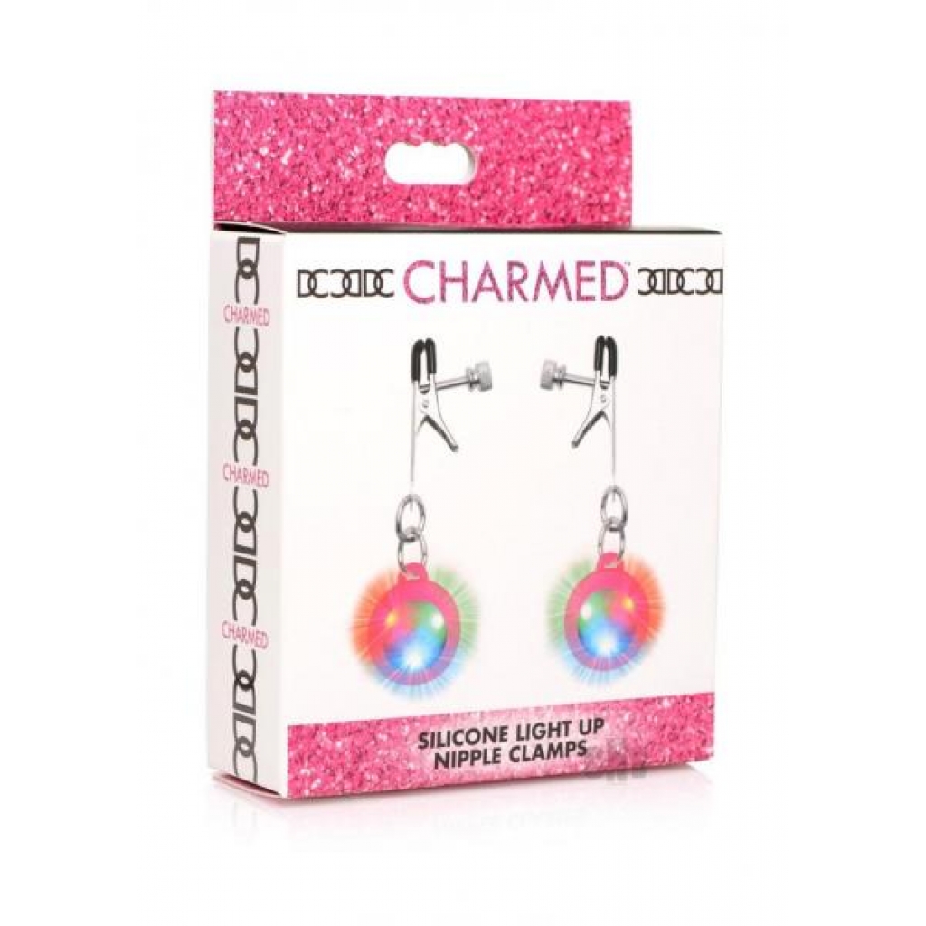 Charmed Light Up Nipple Clamps Pink - Xr Llc