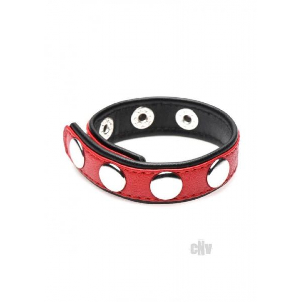 Cg Leather Speed Snap Cockring Red - Xr Llc