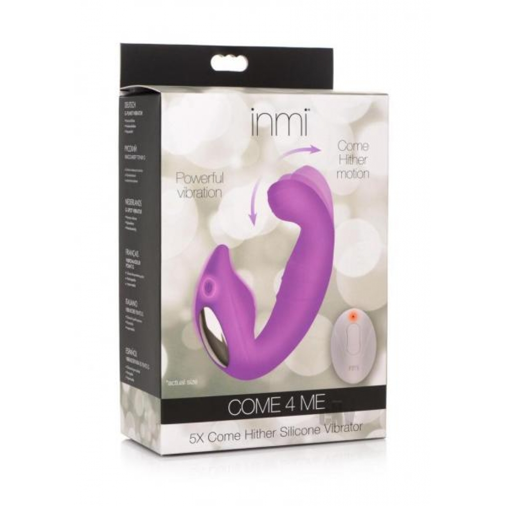 Inmi 5X Come Hither Vibrator with Remote - Luxurious Purple