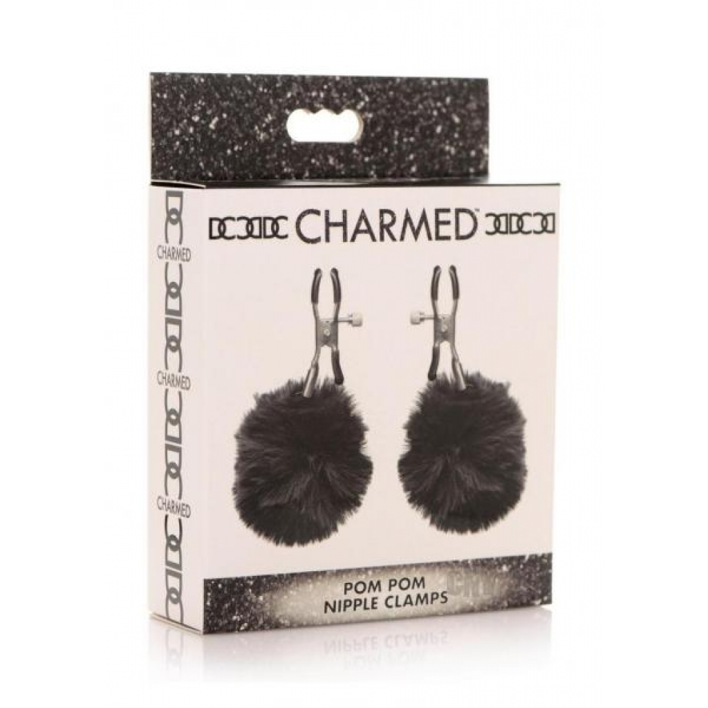 Charmed Pom Pom Nipple Clamps Black - Xr Llc