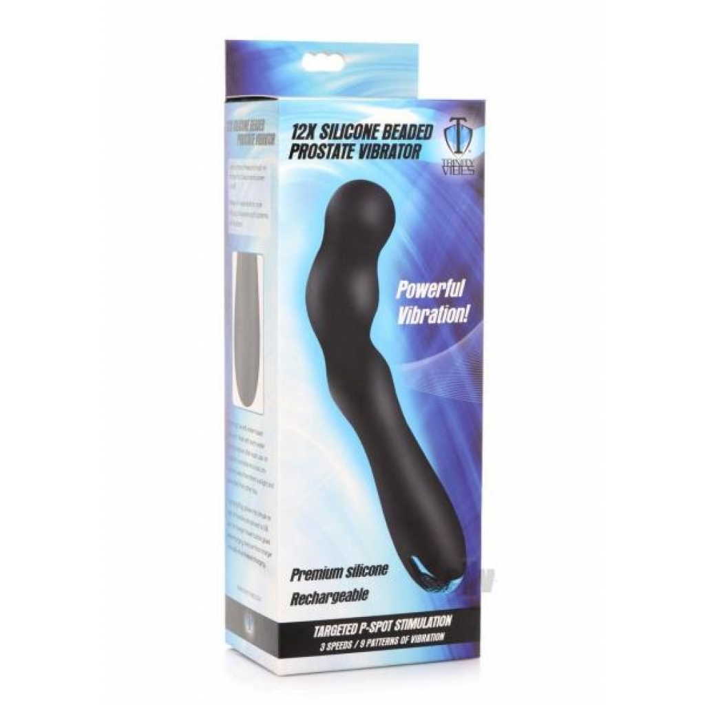 T4m Silicone Beaded Prostate Vibe Black - Xr Llc