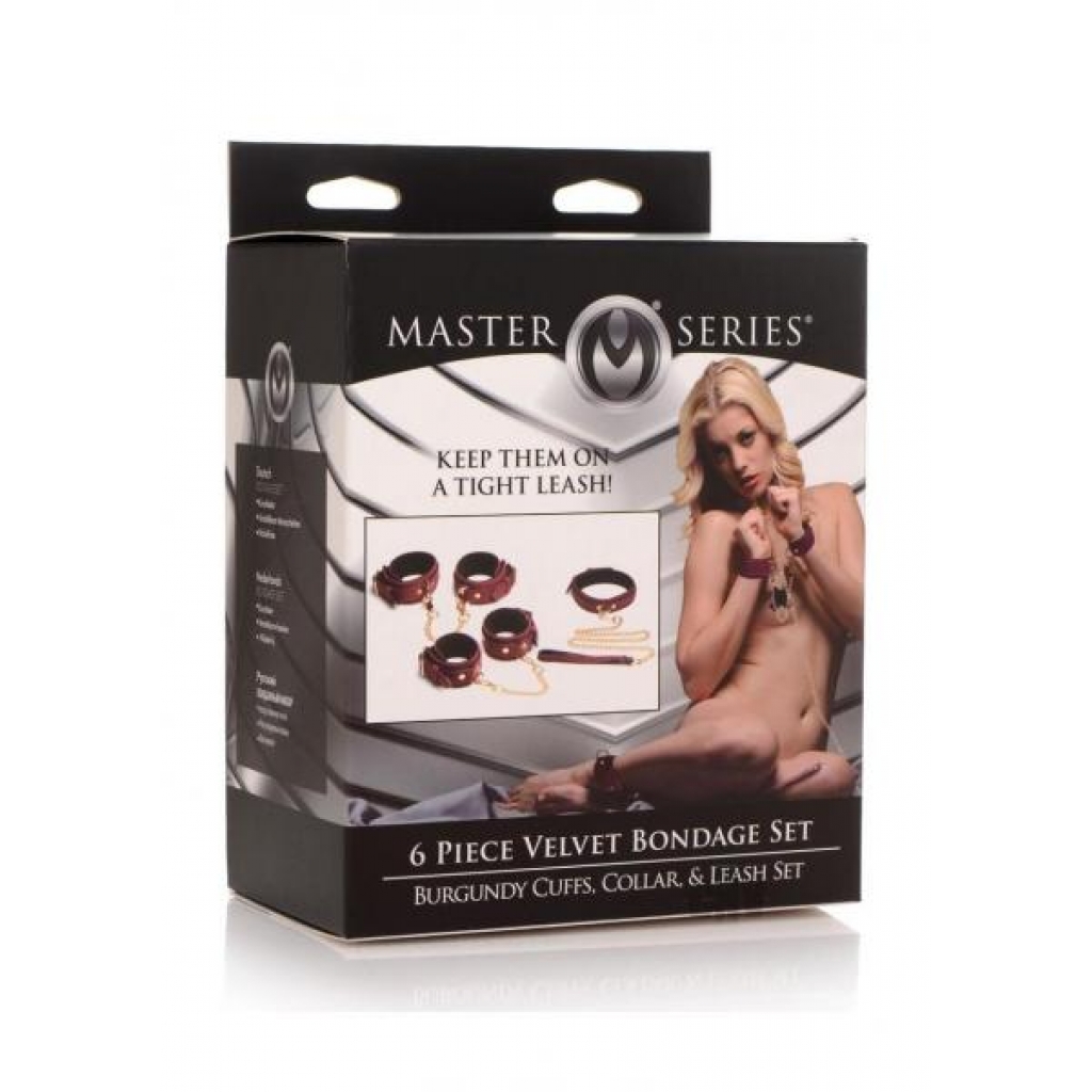 Ms Velvet Bondage Set 6pc Burgundy - Xr Llc