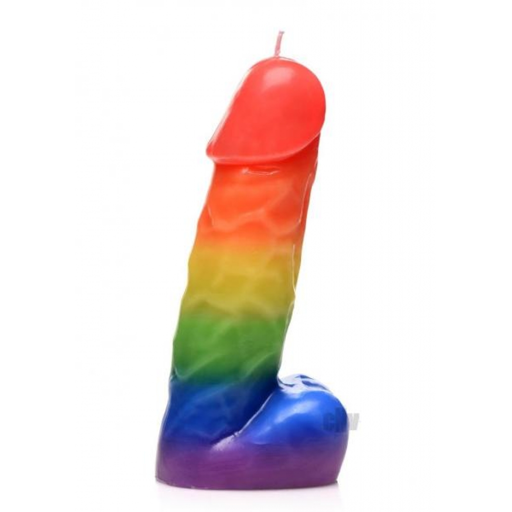 Ms Pride Pecker Candle - Rainbow