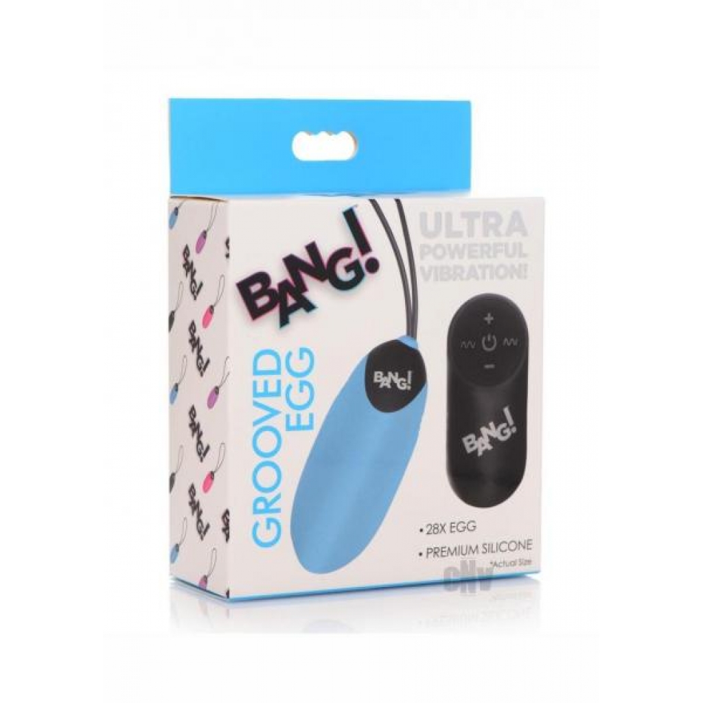 Bang 28x Grooved Silicone Egg Blue - Xr Llc