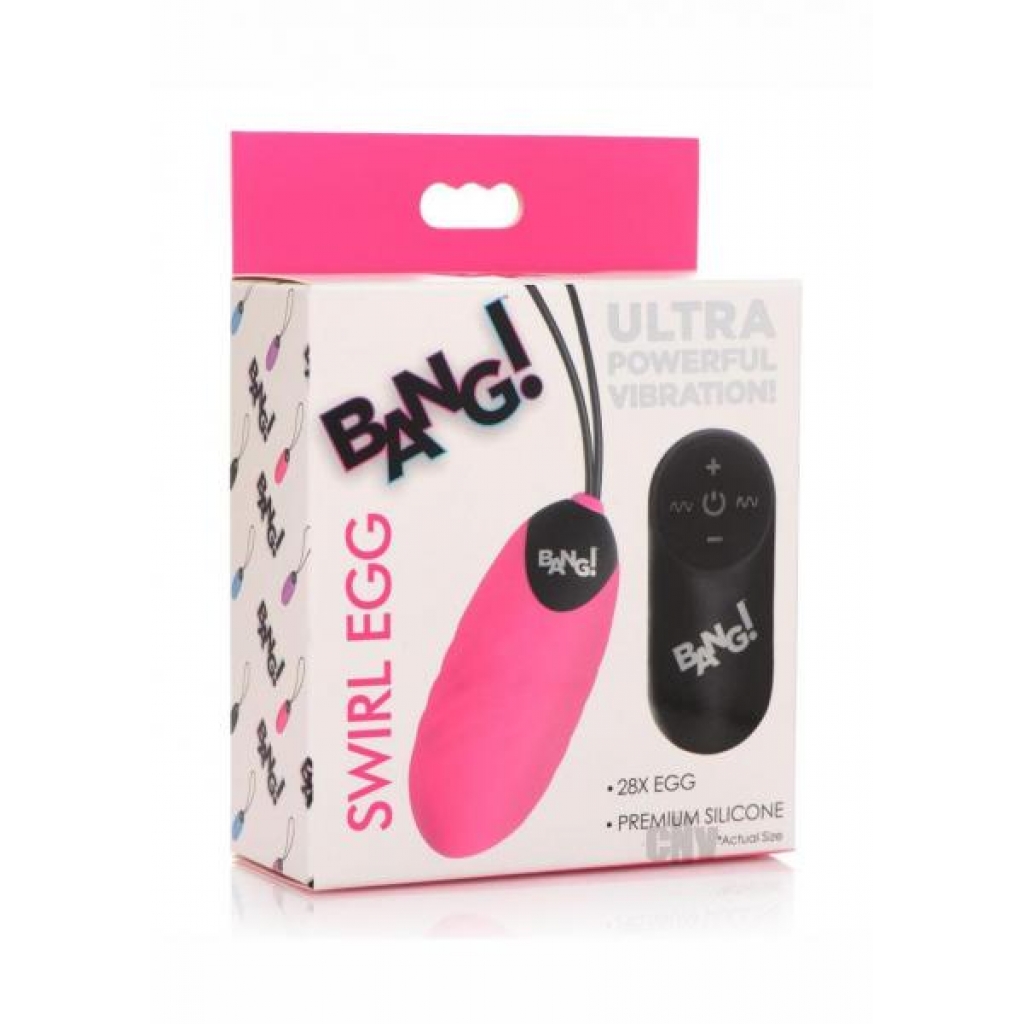 Bang 28x Swirl Silicone Egg Pink - Xr Llc