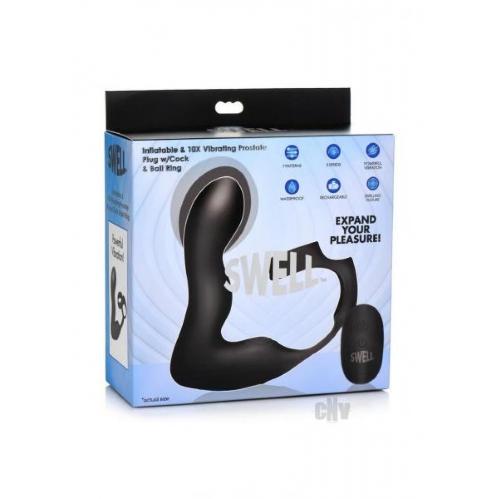 Swell Inflate Vibe Plug W/cock Ball Ring - Xr Llc