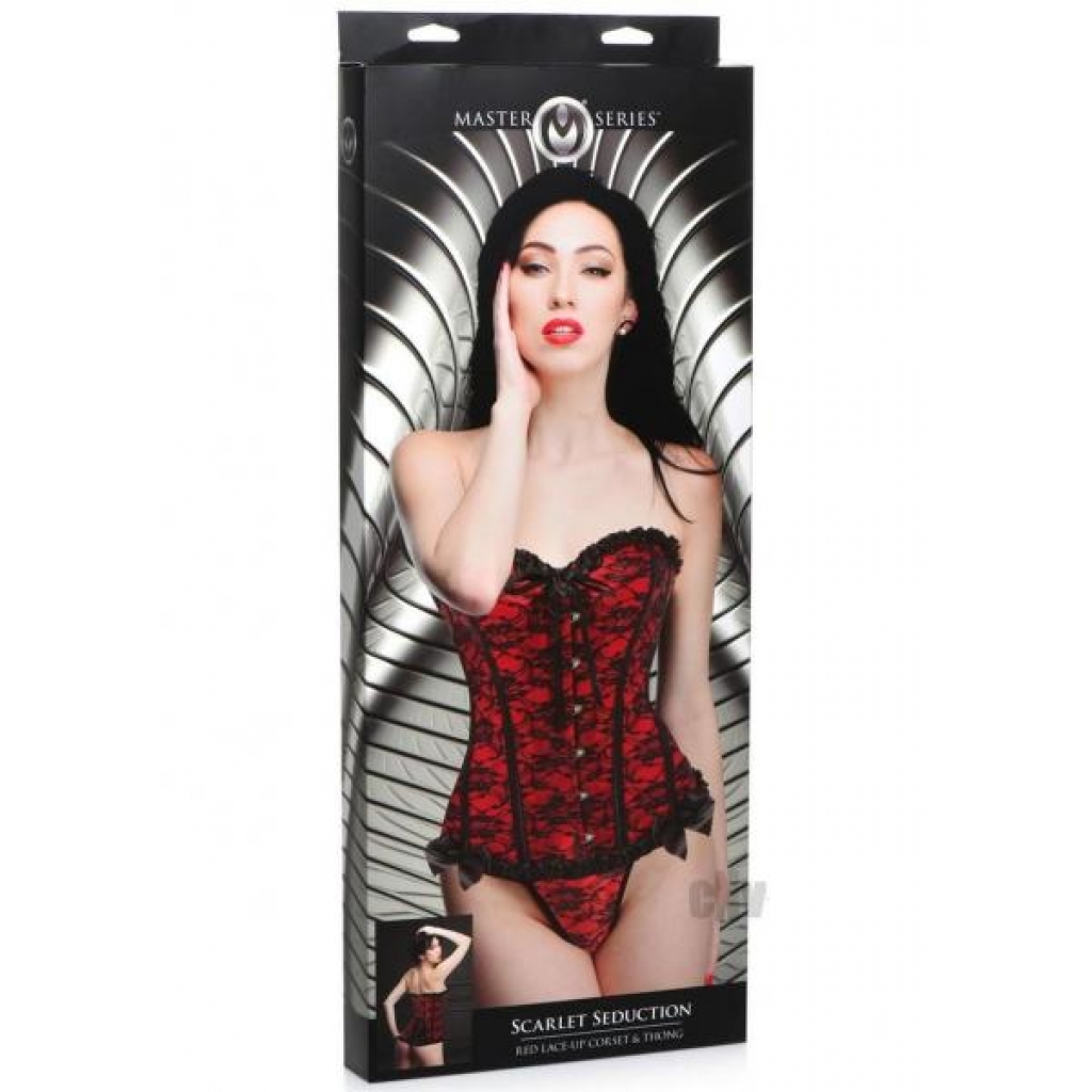 Ms Scarlet Seduction Corset and Thong Set