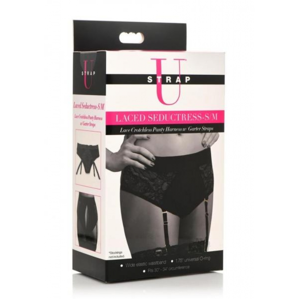 Strap U Lace Seductress S/m Black - Xr Llc