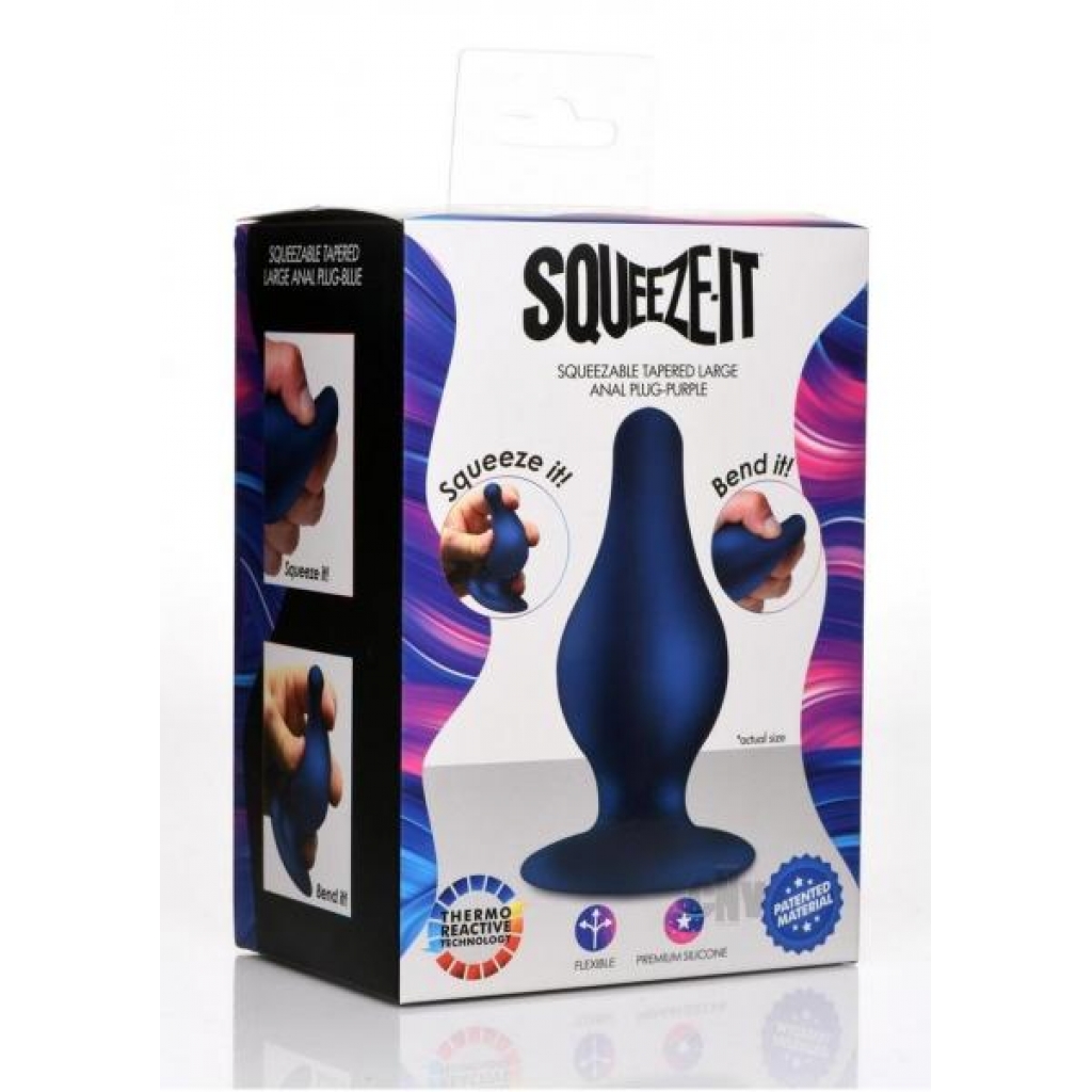 Squeeze It Tapered Anal Plug Lg Blue - Xr Llc