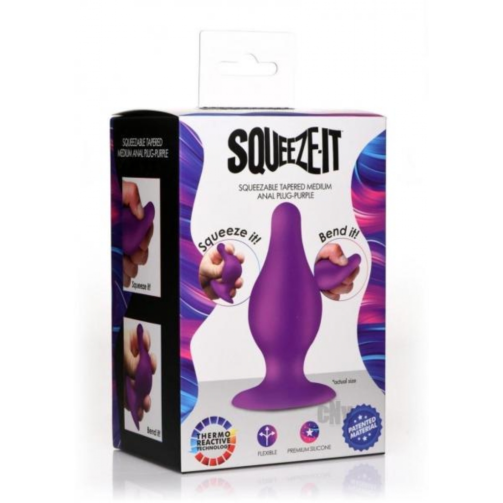 Squeeze It Tapered Anal Plug Md Purple - Xr Llc