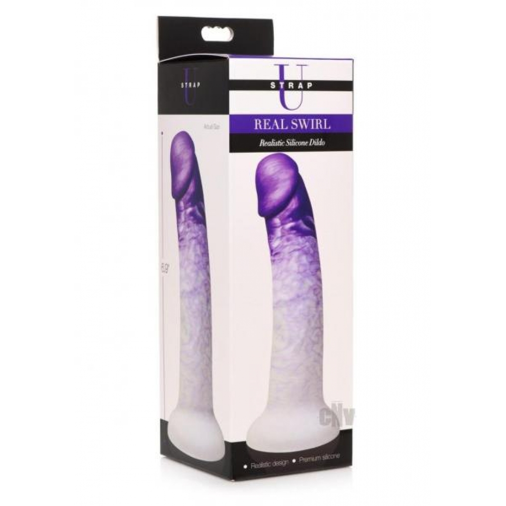 Gorgeous Swirled Realistic Dildo in Purple