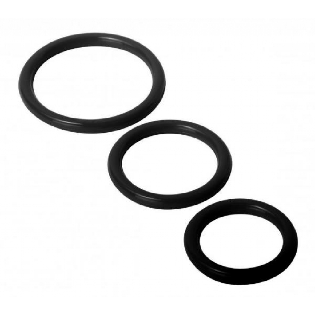 Trinity Silicone Cock Rings Black - Xr Brands