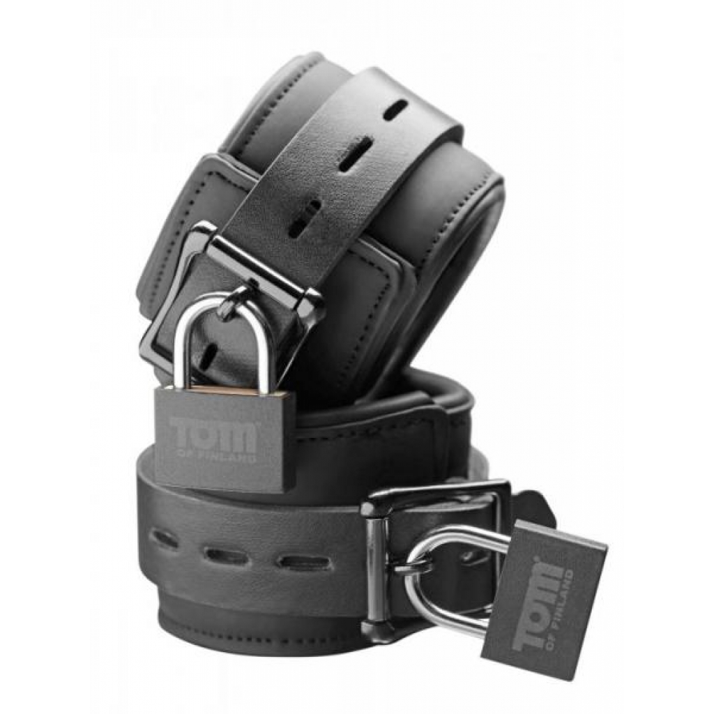 Tom of Finland Neoprene Wrist Cuffs with Locks - Xr Brands