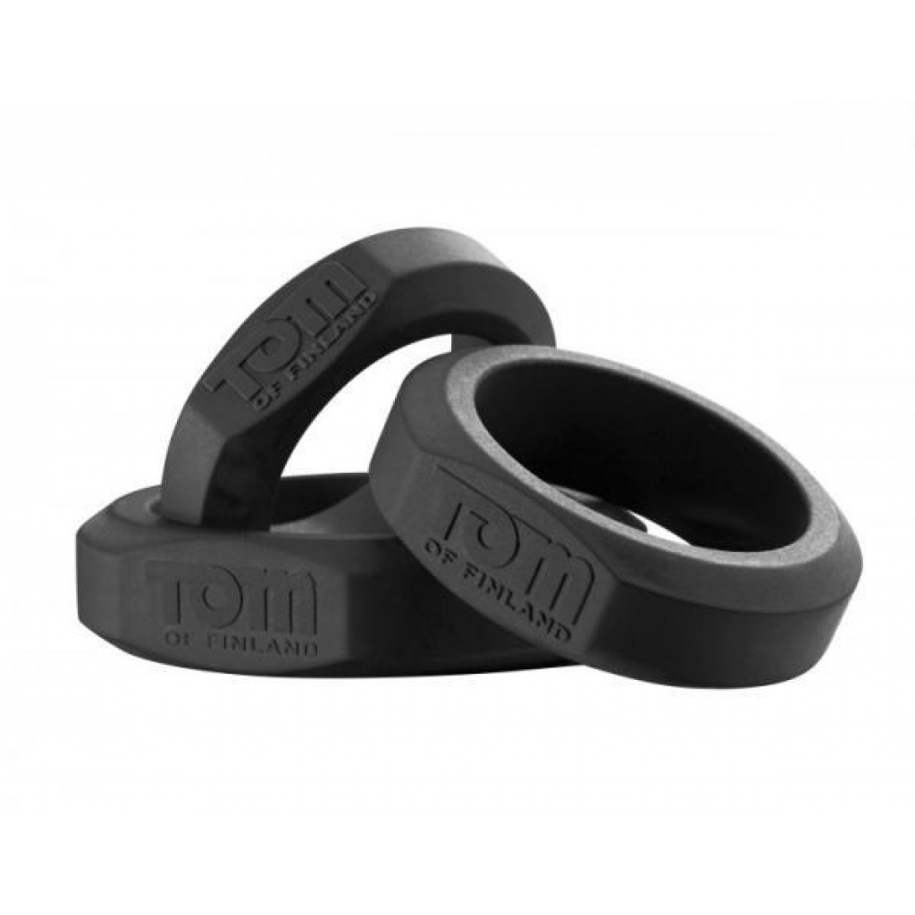 Tom Of Finland 3 Piece Silicone Cock Ring Set Black  - Xr Brands