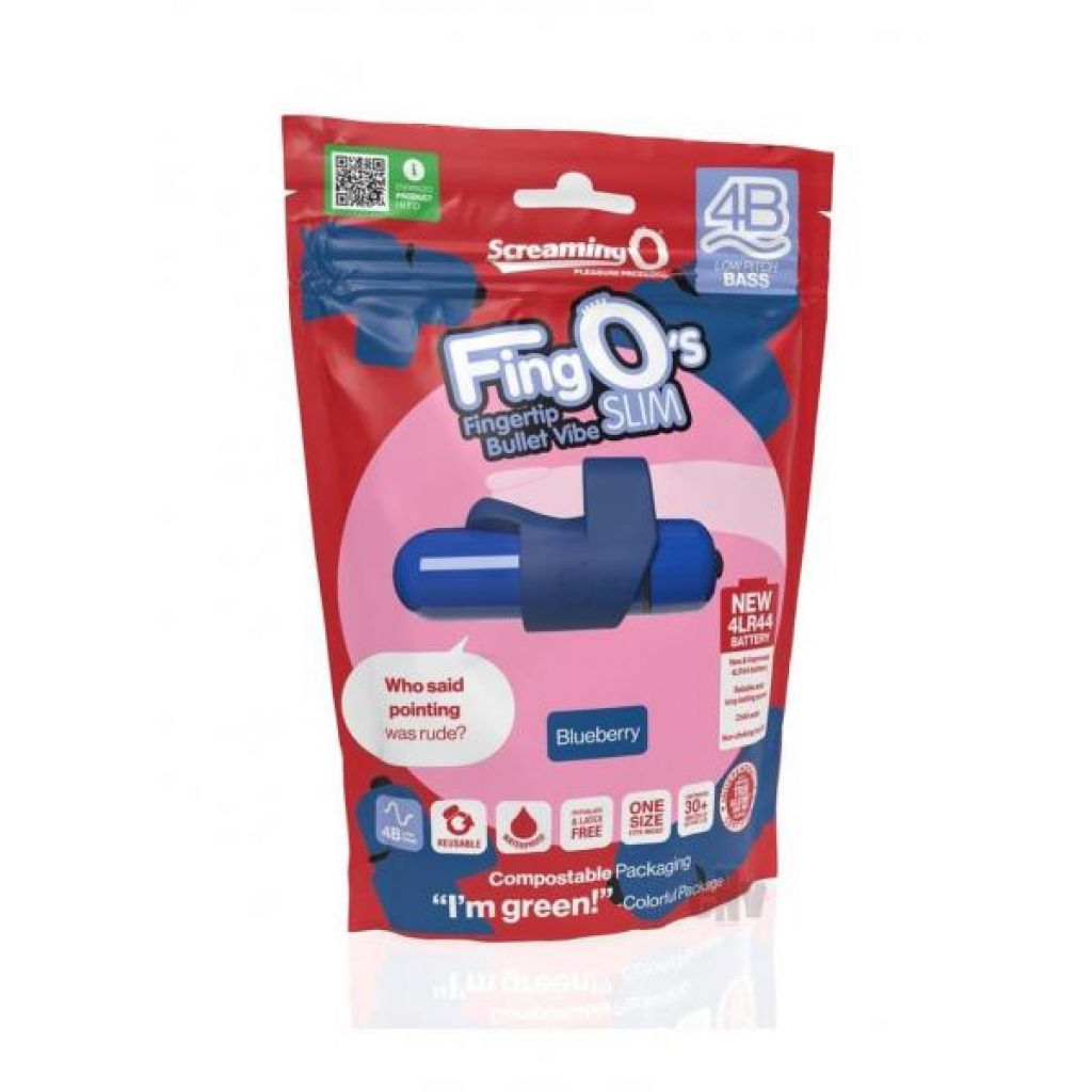 4B FingO Slim Vibrator - Blueberry