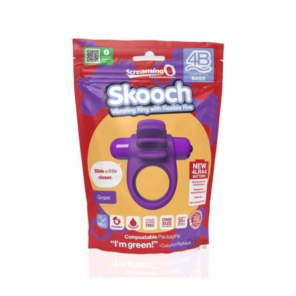 4B Skooch Vibrating Cock Ring - Grape