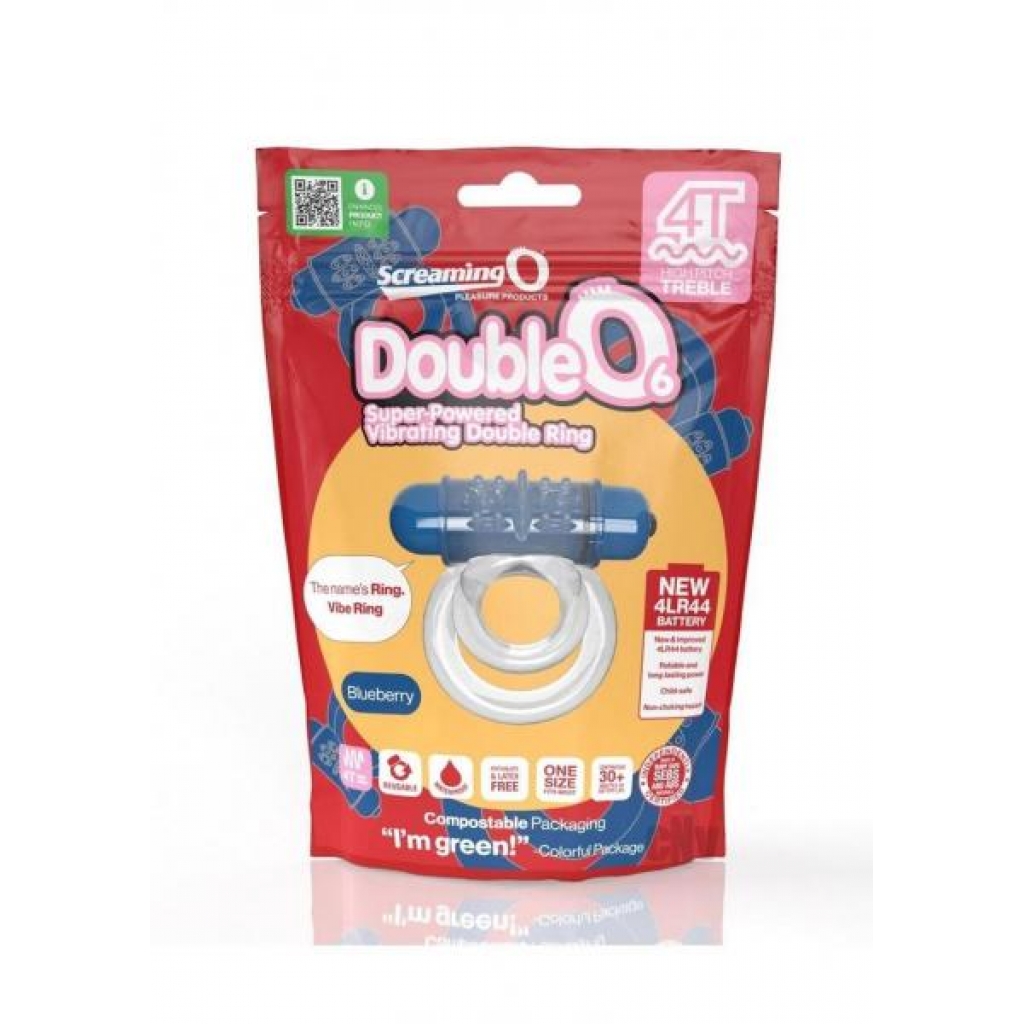 Screaming O 4T DoubleO 6 Vibration Ring - Blueberry