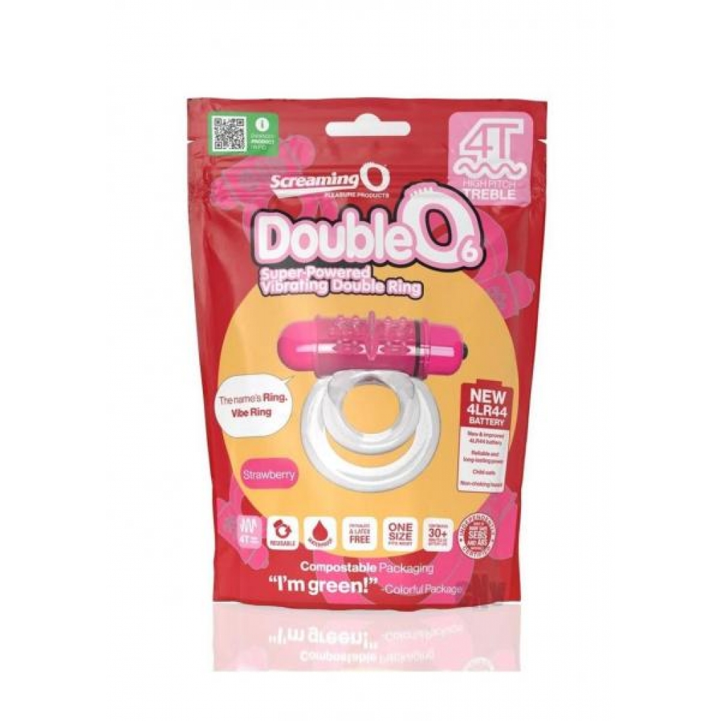 Screaming O 4T DoubleO 6 Vibrating Ring - Strawberry