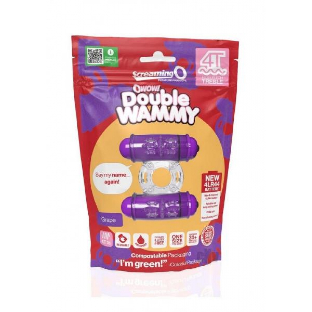 4T Double Wammy Vibrating Ring - Grape