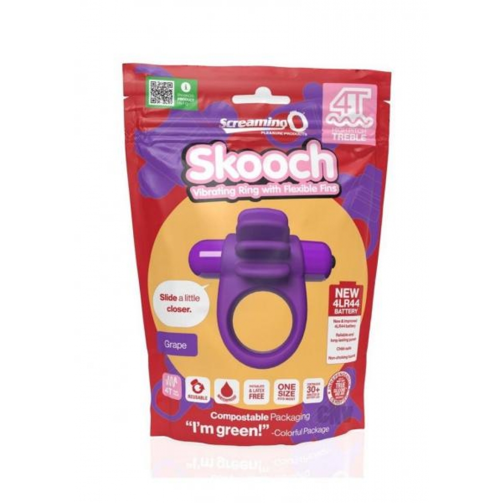 4T Skooch Grape Vibrating Cock Ring for Couples – Purple