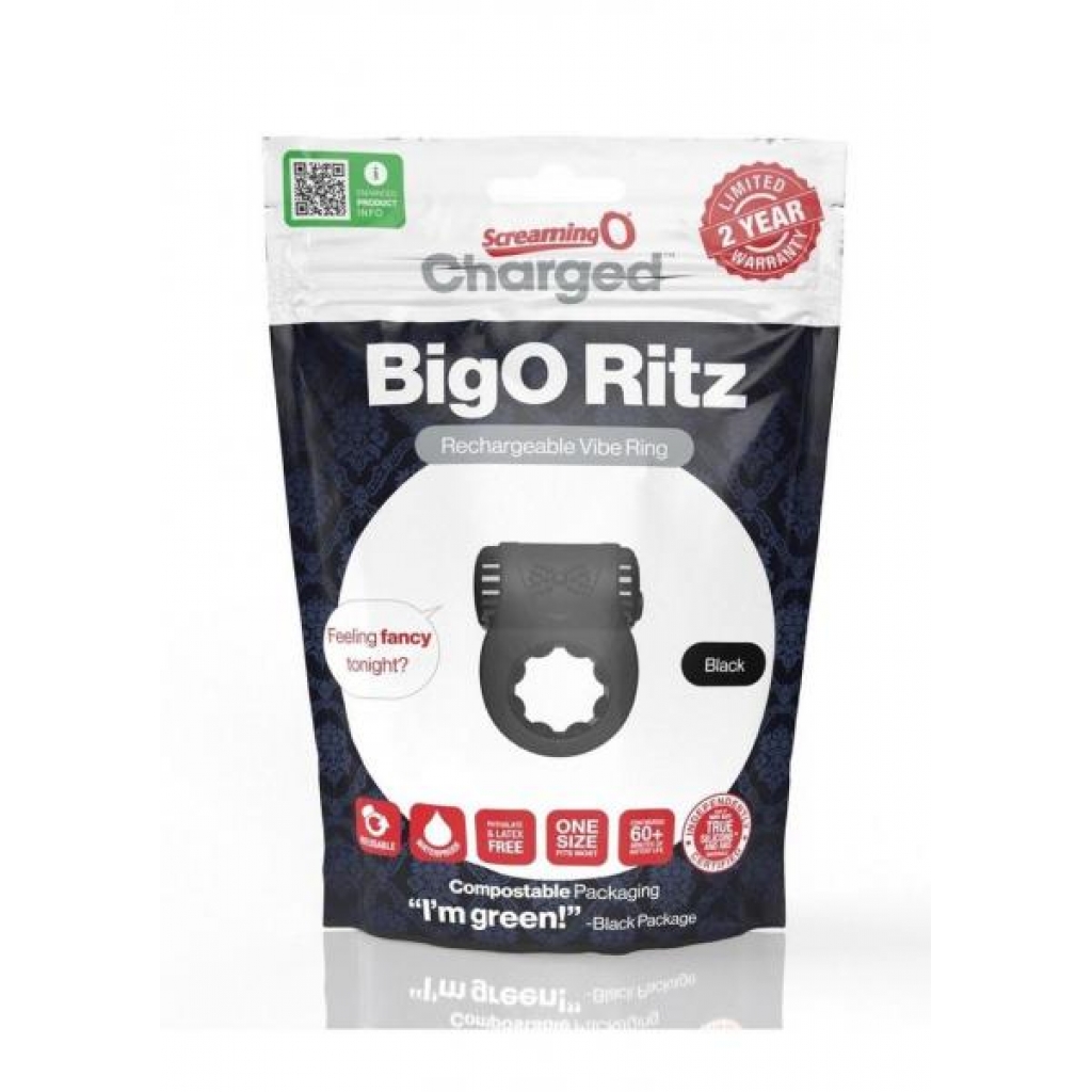 Charged Big O Ritz Vibrating Ring - Black