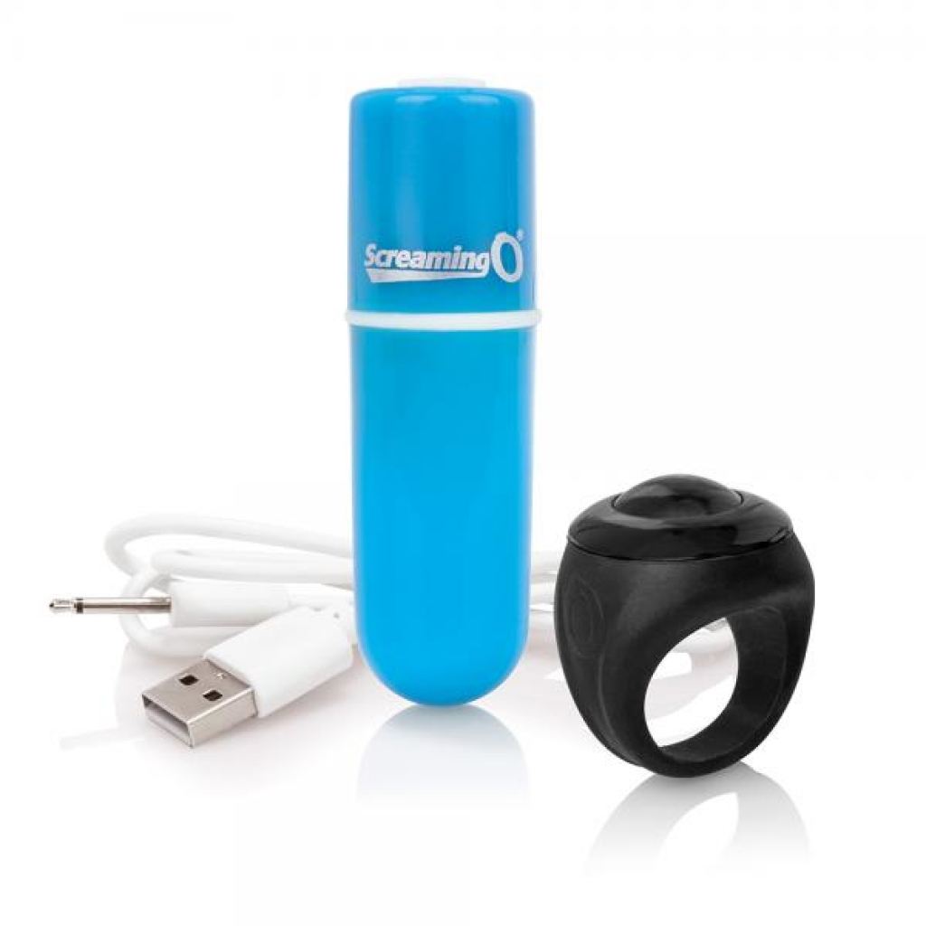 Charged Vooom Remote Control Bullet Vibrator Blue - Screaming O