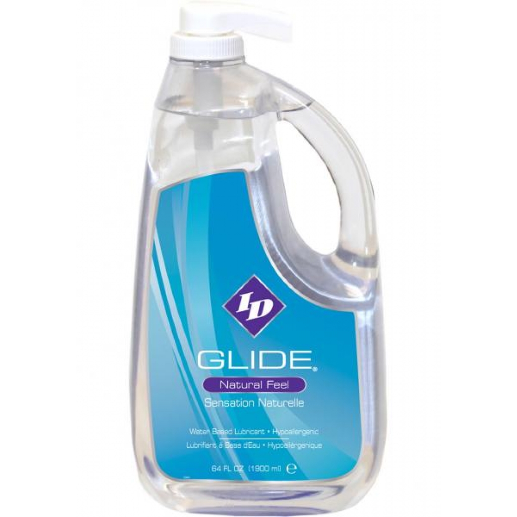 ID Glide Natural Feel Water Based Lubricant Pump 64 Ounces - Id Lubricants