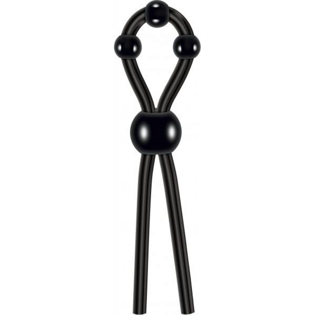 Ultimate Silicone Lasso Cock Ring Black - Evolved Novelties