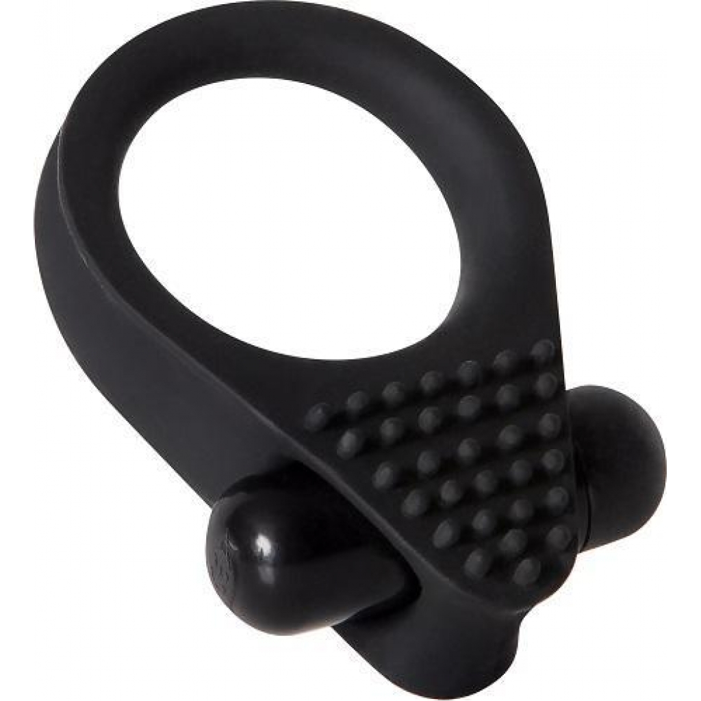 The Black Knight Black Vibrating Cock Ring - Evolved Novelties