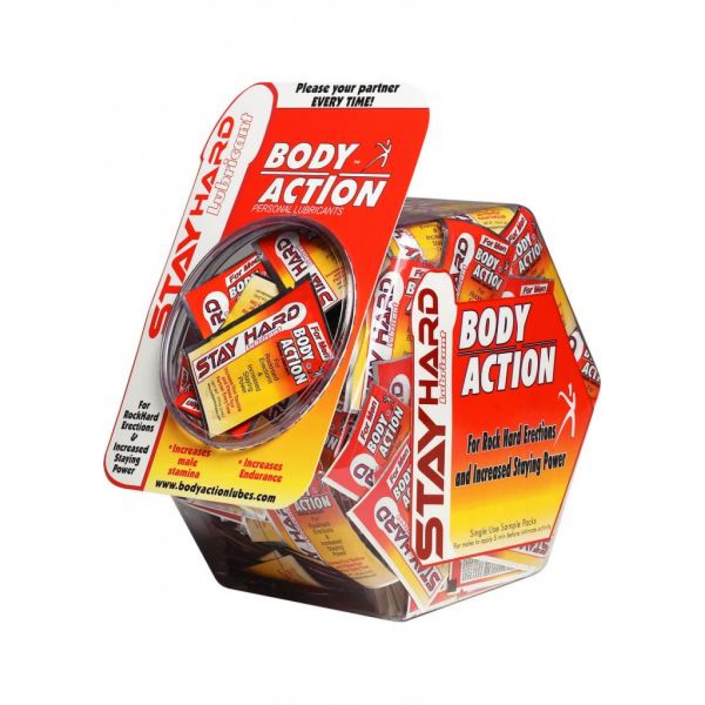 Body Action Stayhard Water Based Lubricant 3cc Foil 250 Per Bowl - Body Action