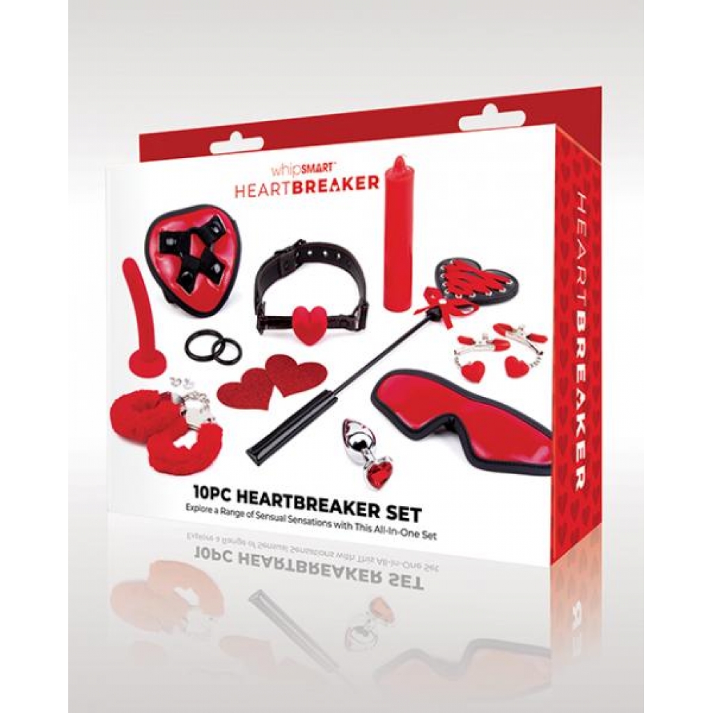 Whipsmart Heartbreaker 10-Piece BDSM Set - Passionate Red