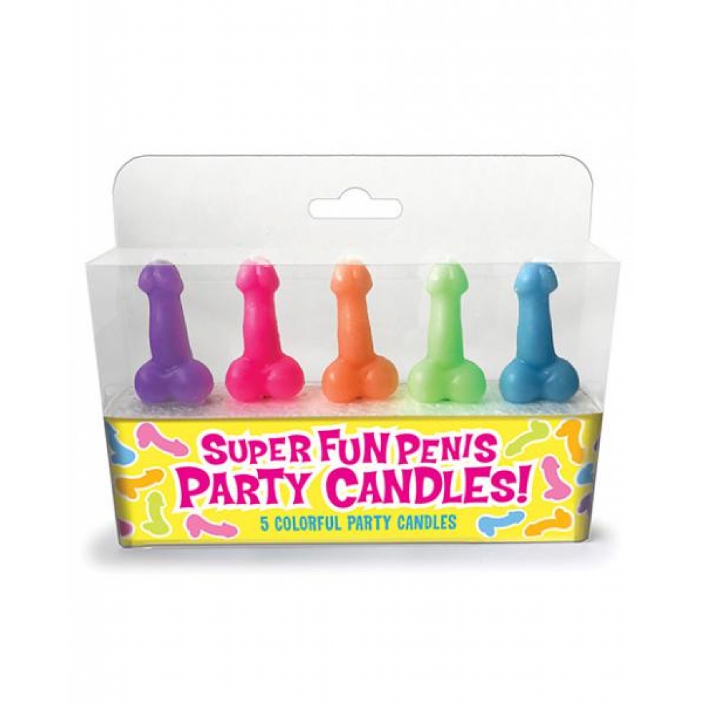 Super Fun Party Candles - 5 Colorful Party Candles