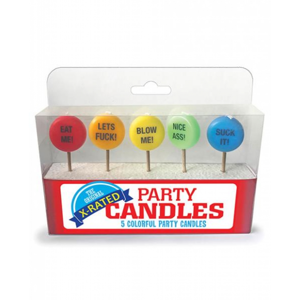 Set of 5 X-Rated Party Candles with Playful Messages