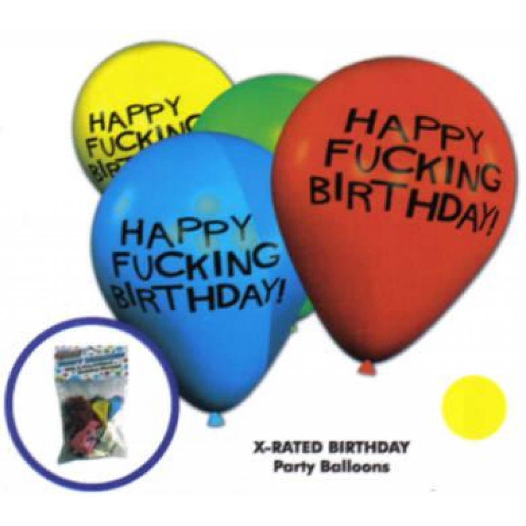 Happy Fucking Birthday 11in Balloons - 8 Per Pack