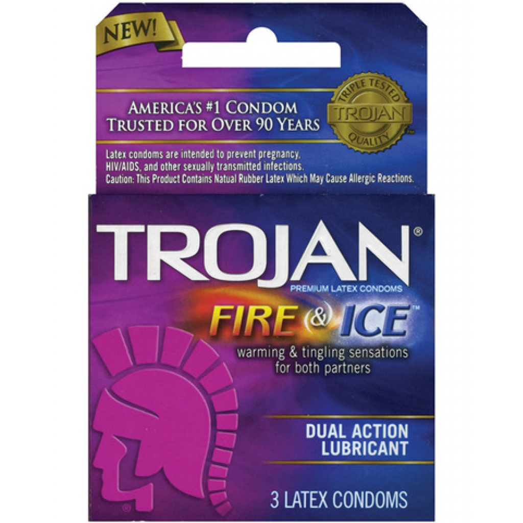 Trojan Fire and Ice Condoms - Box of 3